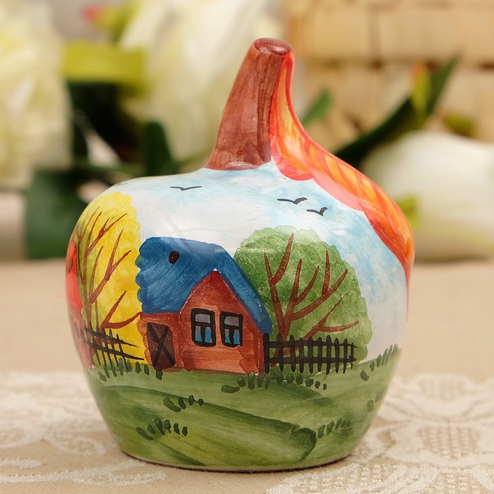 Сувенир «Яблоко», лето, мини, 6,5×6,5×7,5 см, ярославская майолика