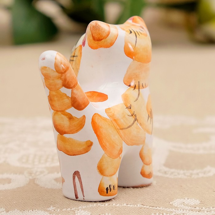 Сувенир «Котик-хвост трубой», 5,5×3×5,5 см, ярославская майолика