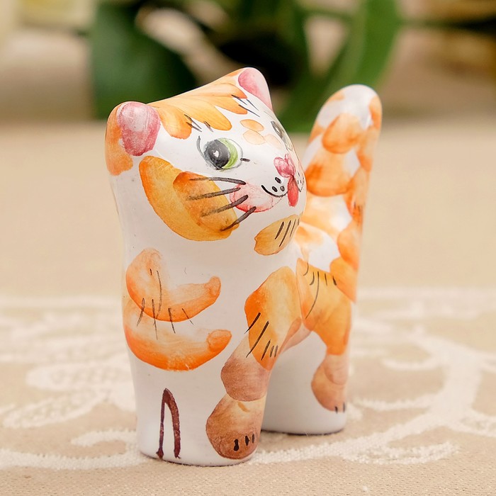 Сувенир «Котик-хвост трубой», 5,5×3×5,5 см, ярославская майолика