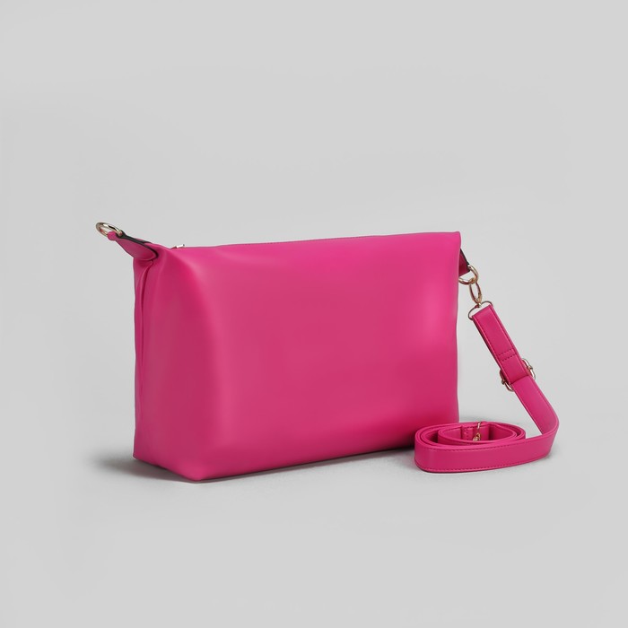 Сумка женская на молнии "Жаннет", 1 отдел, длинный ремень, цвет малиновый