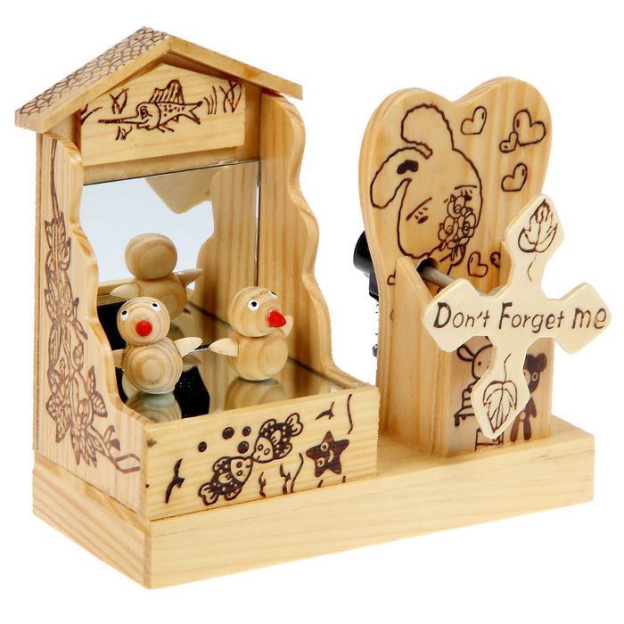 Сувенир музыкальный с движущимися фигурками "Уточки" микс