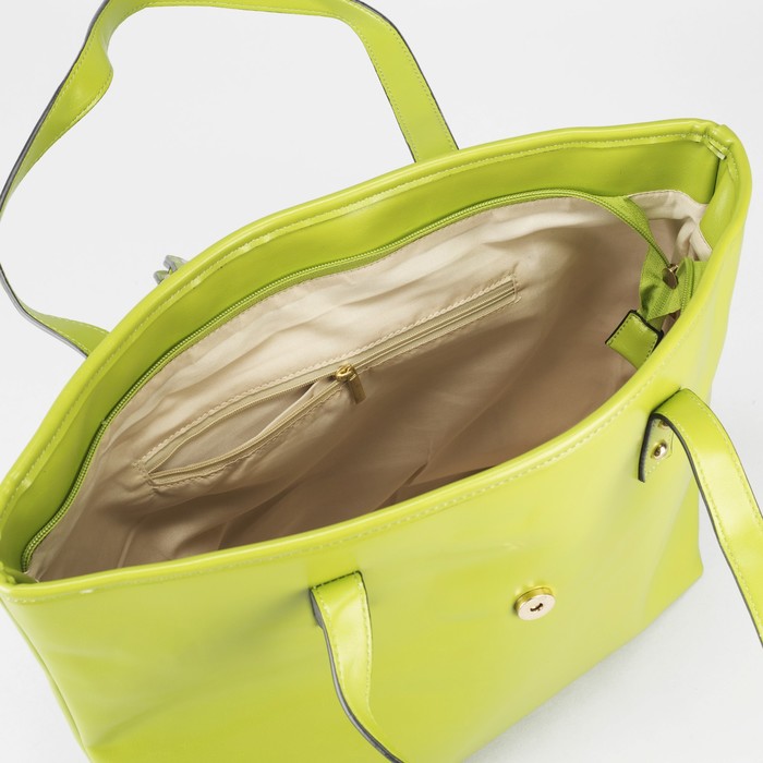 Сумка женская на молнии "Джейн", 1 отдел, 1 наружный карман, зелёная