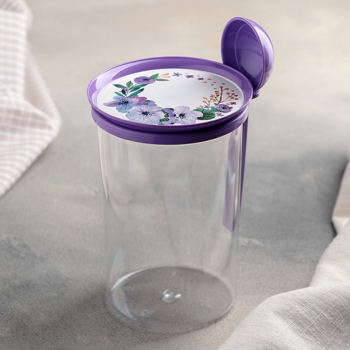 Банка 700 мл с ложкой "Лаванда"