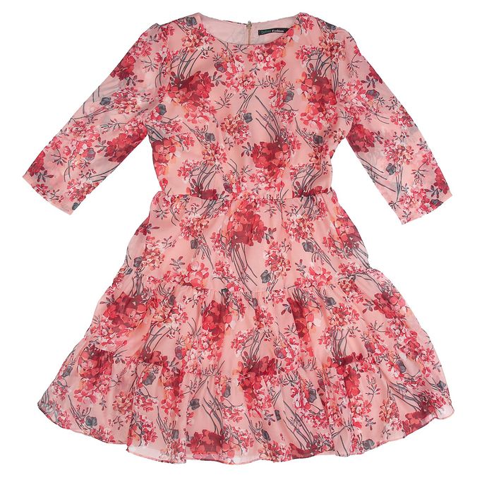 Платье женское, розовый принт, размер 46 (M), рост 170 см (арт. 1611318558)