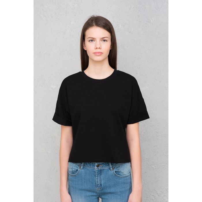 Футболка женская, цвет чёрный, размер 42 (XS), рост 170 см (арт. 1611274462)