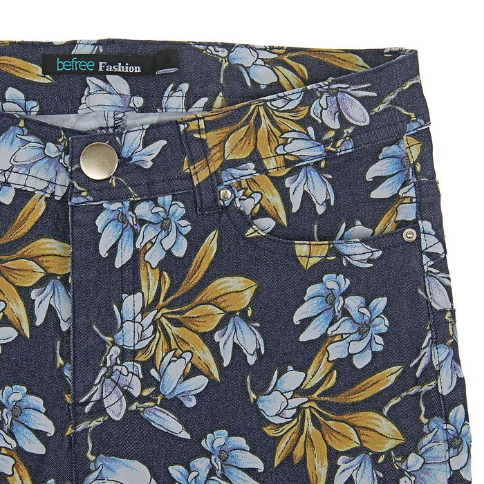 Брюки женские, цвет синий принт, размер 46-48 (L), рост 170 см (арт. 1611300701)
