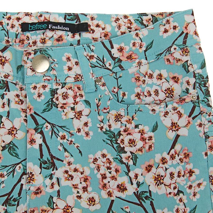 Брюки женские, цвет зелёный принт, размер 44 (S), рост 170 см (арт. 1611300701)