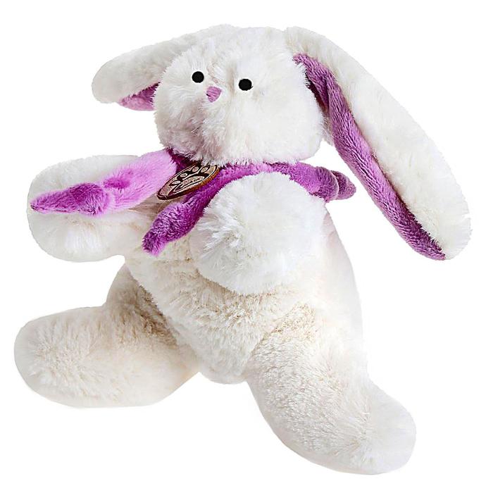 Мягкая игрушка "Кролик" 15см, цвет белый/фиолетовый