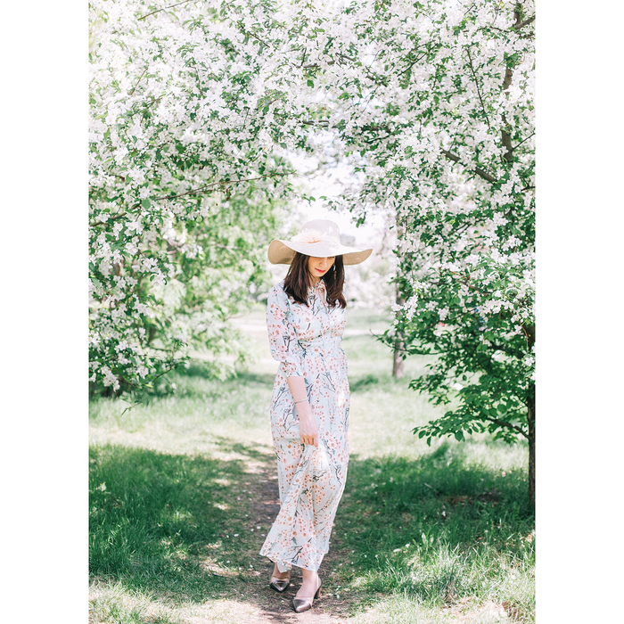 Платье женское, розовый принт, размер 42 (XS), рост 170 см (арт. 1611348580)