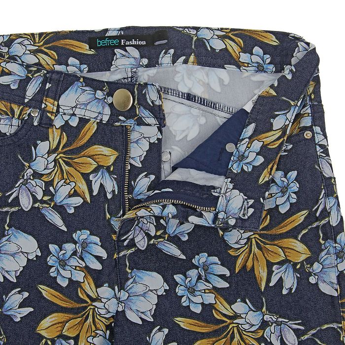 Брюки женские, цвет синий принт, размер 46 (M), рост 170 см (арт. 1611300701)