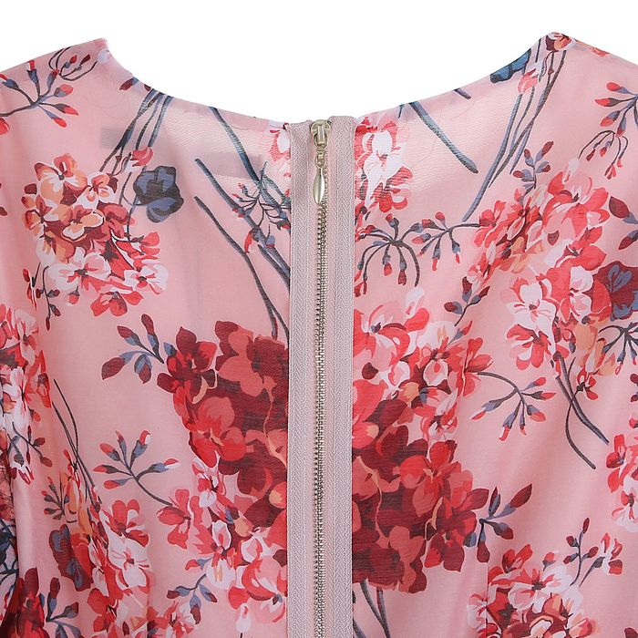 Платье женское, розовый принт, размер 42 (XS), рост 170 см (арт. 1611318558)