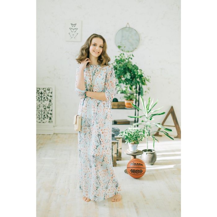 Платье женское, розовый принт, размер 44 (S), рост 170 см (арт. 1611348580)