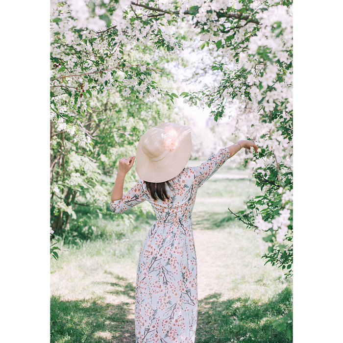 Платье женское, розовый принт, размер 44 (S), рост 170 см (арт. 1611348580)