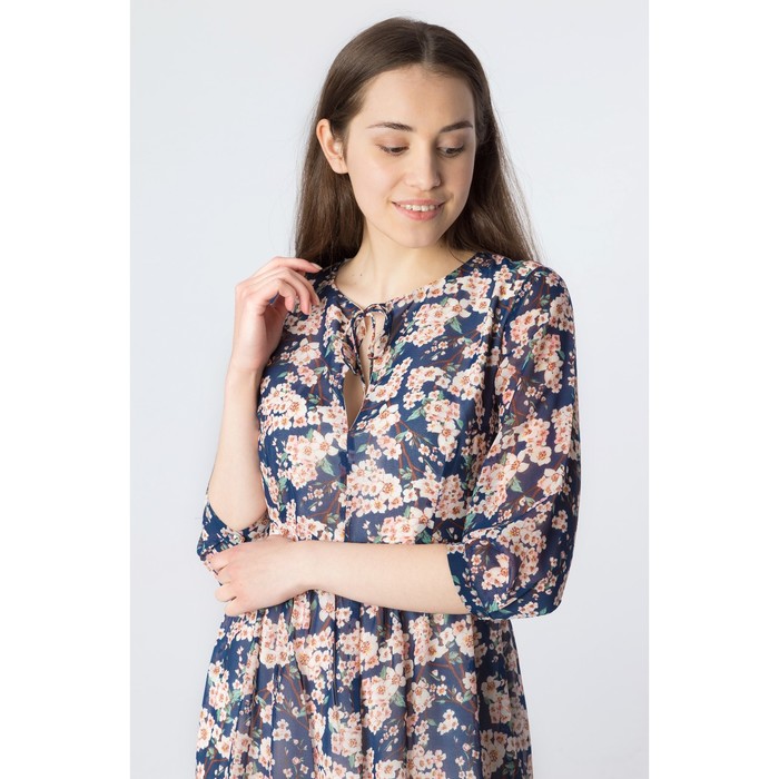 Платье женское, синий принт, размер 44 (S), рост 170 см (арт. 1611348580)