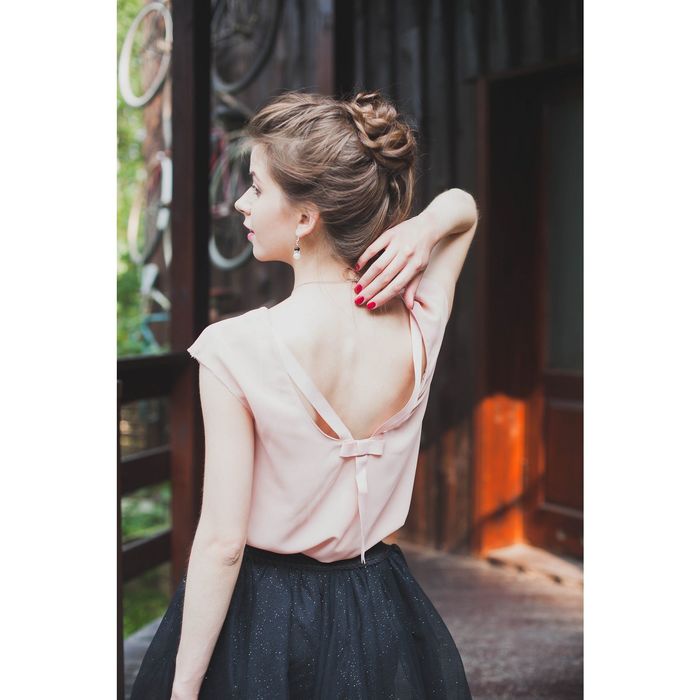 Блузка женская, цвет розовый, размер 48 (XL), рост 170 см (арт. 1611316326)