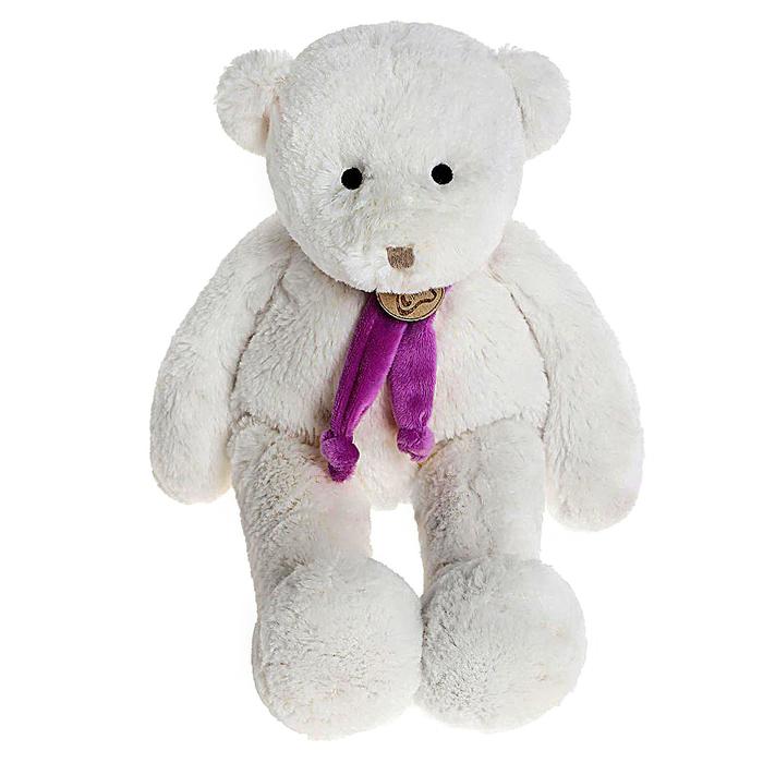 Мягкая игрушка "Медведь", цвет белый/фиолетый