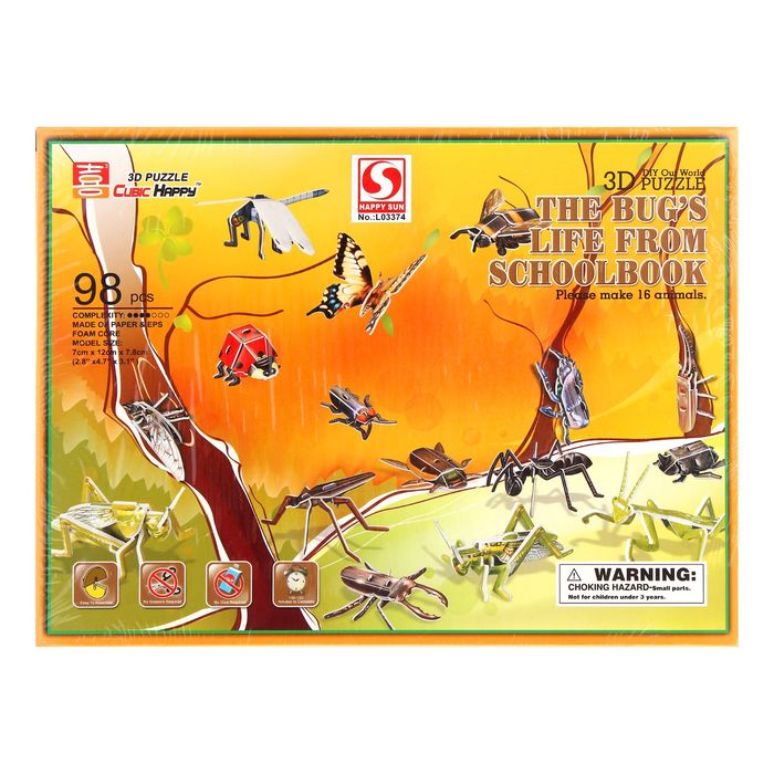 Объемные пазлы «Жизнь насекомых», 98 элементов