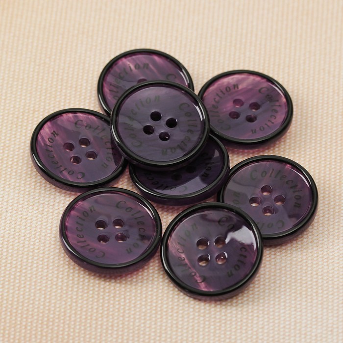 Пуговица, 4 прокола, 21,5мм, цвет сиреневый