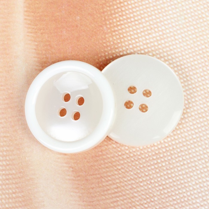 Пуговица, 4 прокола, 23мм, цвет белый
