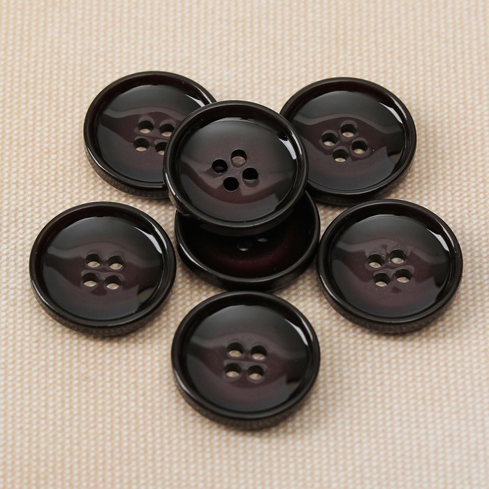 Пуговица, 4 прокола, 20,5мм, цвет марсала