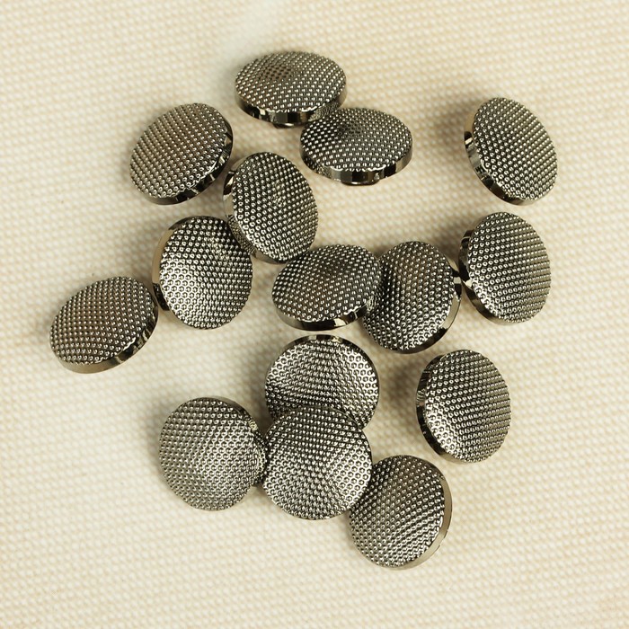 Пуговица, на ножке, 12,5мм, цвет чернёного серебра