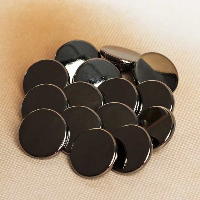 Пуговица, на ножке, 18мм, цвет чернёного серебра