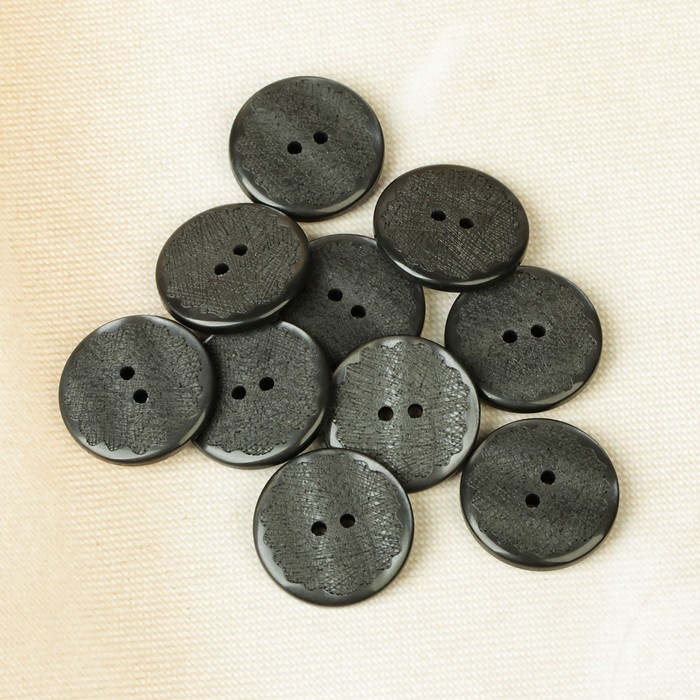 Пуговица, 2 прокола, 23мм, цвет тёмно-серый