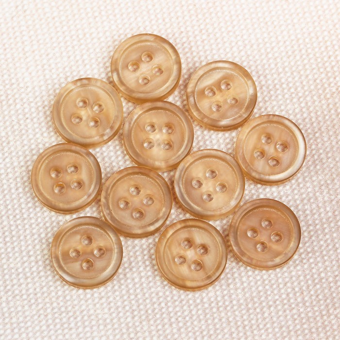 Пуговица, 4 прокола, 11мм, цвет кремовый