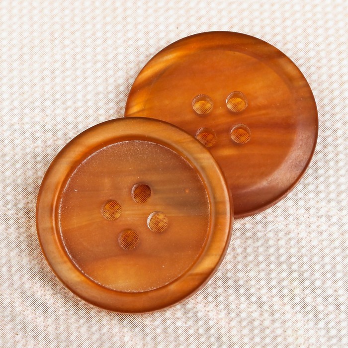 Пуговица, 4 прокола, 20,5мм, цвет оранжевый