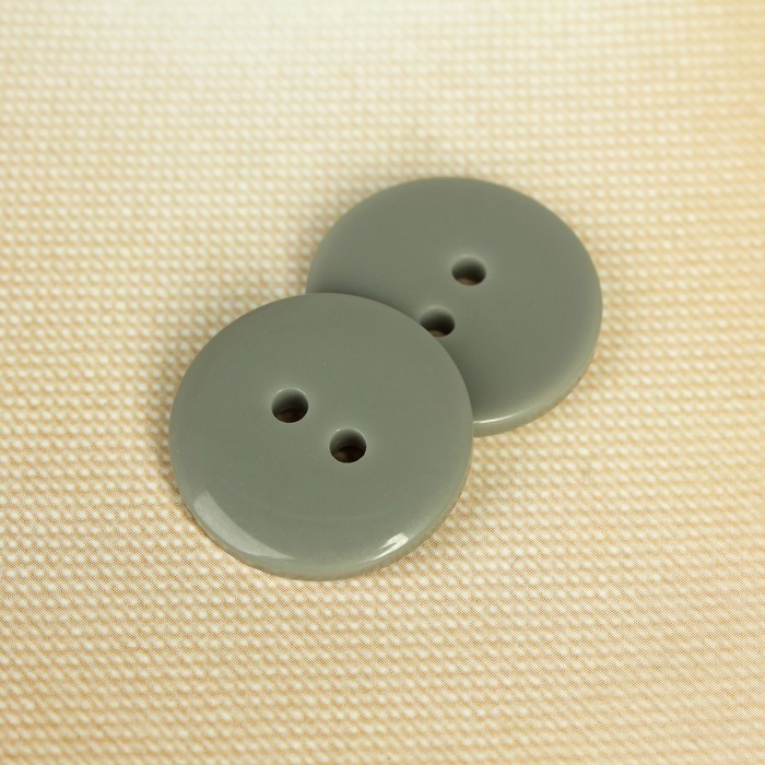 Пуговица, 2 прокола, 20,5мм, цвет серый