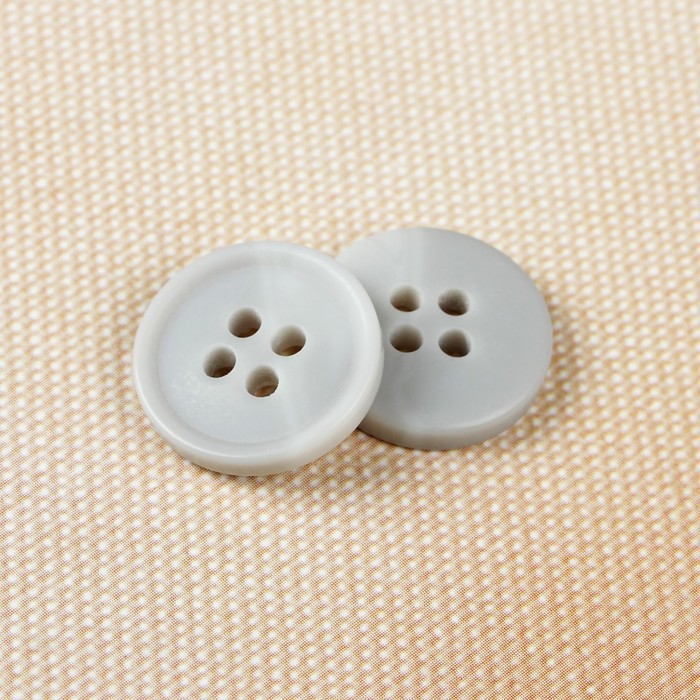 Пуговица, 4 прокола, 15мм, цвет белый