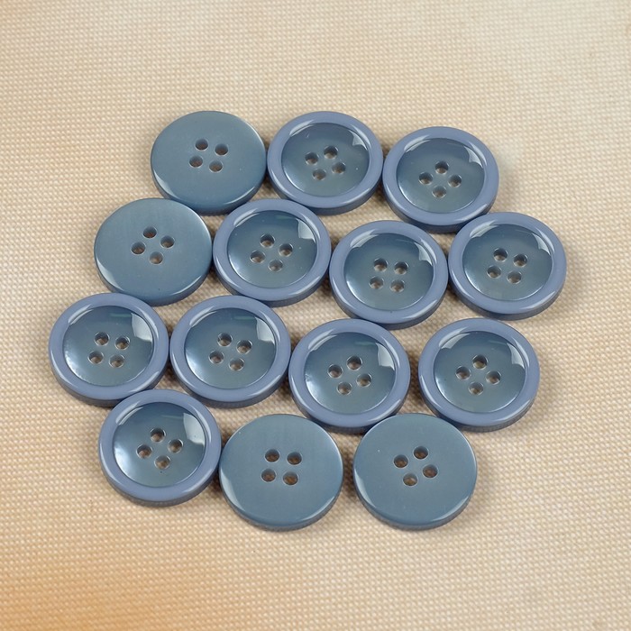 Пуговица, 4 прокола, 20,5мм, цвет серый