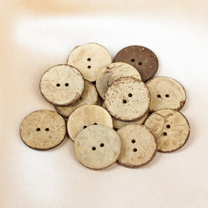 Пуговица, 2 прокола, 28мм, цвет коричневый