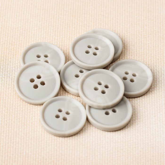Пуговица, 4 прокола, 20,5мм, цвет белый