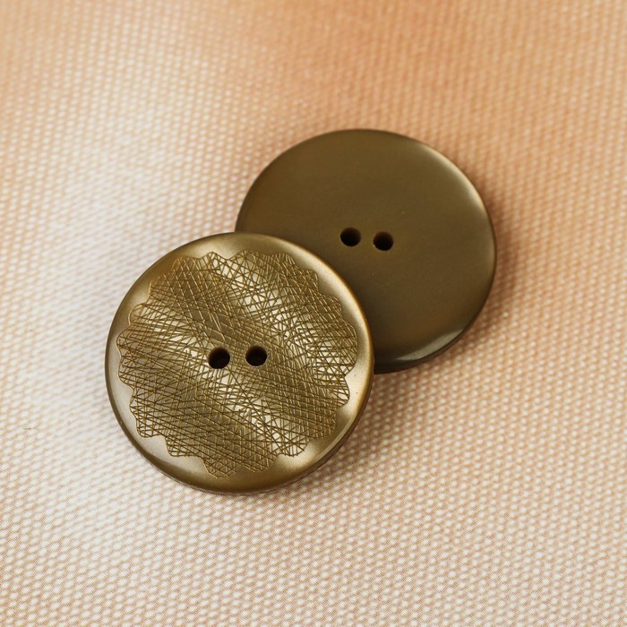 Пуговица, 2 прокола, 28мм, цвет песочный