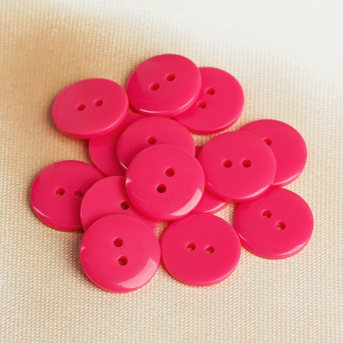 Пуговица, 2 прокола, 20,5мм, цвет розовый