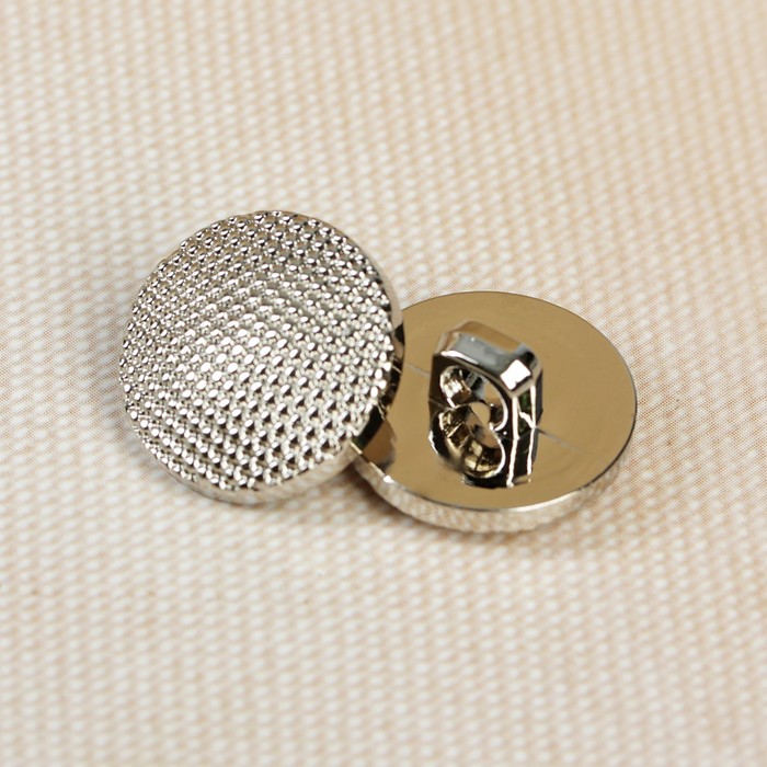 Пуговица, на ножке, 15мм, цвет серебристый