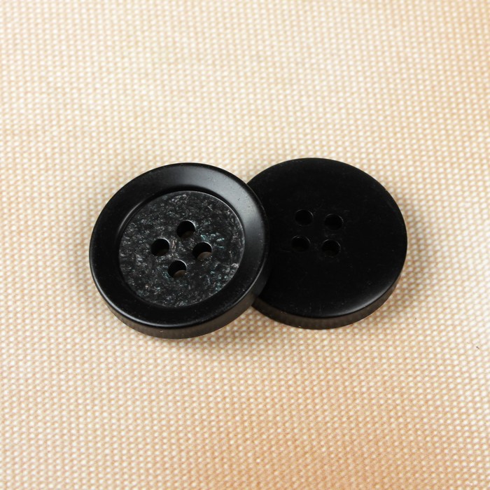 Пуговица, 4 прокола, 25,5мм, цвет чёрный