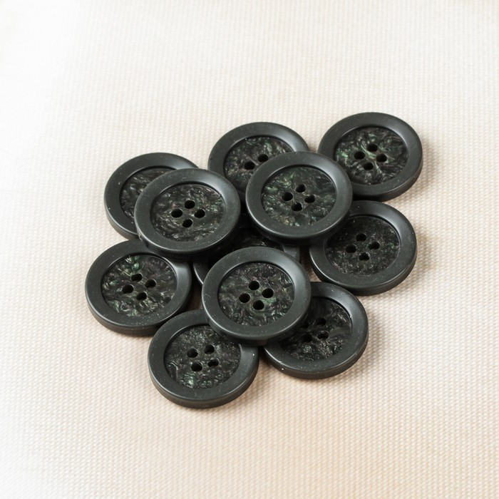 Пуговица, 4 прокола, 23мм, цвет тёмно-серый