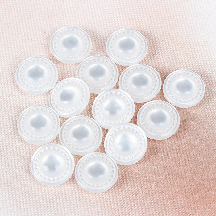 Пуговица, на ножке, 15мм, цвет белый