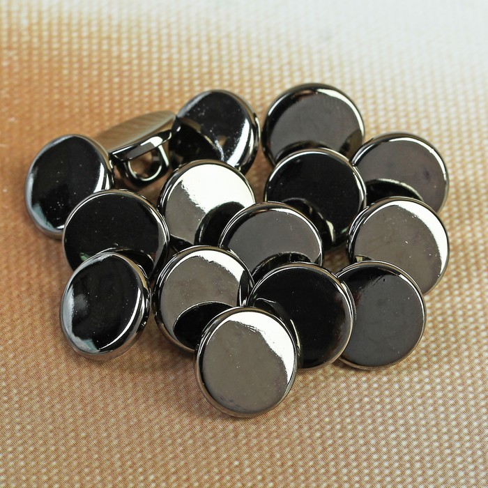 Пуговица, на ножке, 11мм, цвет чернёного серебра