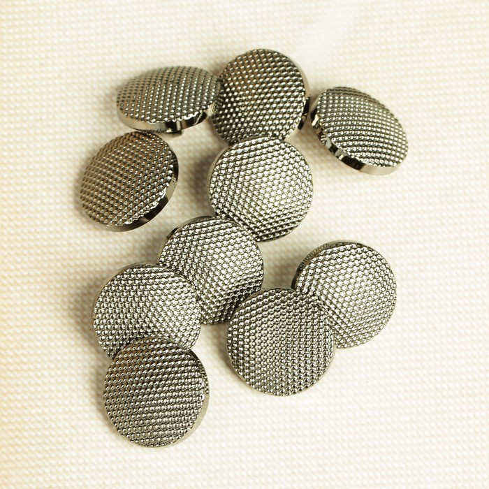 Пуговица, на ножке, 15мм, цвет чернёного серебра