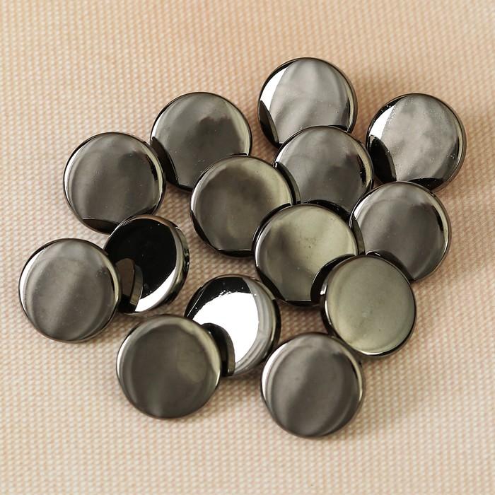 Пуговица, на ножке, 15мм, цвет чернёного серебра