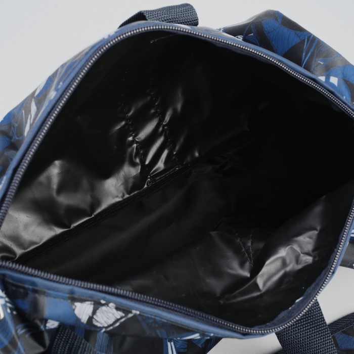 Сумка спортивная на молнии "Скейтборд", 1 отдел, 1 наружный карман, длинный ремень, синий/чёрный