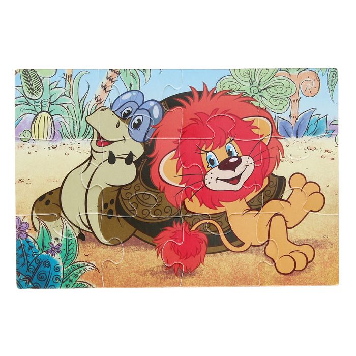 Мягкие Пазлы "Львенок и черепаха", 12 элементов