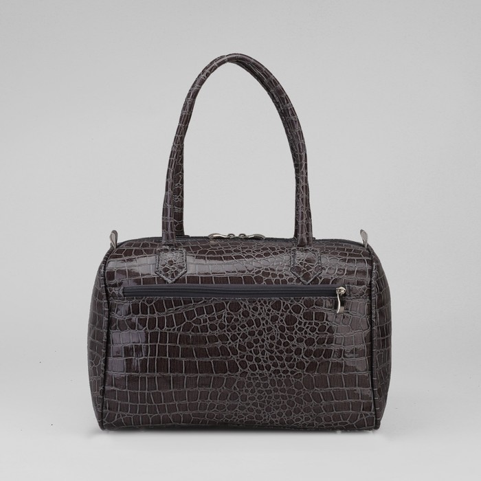 Сумка женская на молнии, 1 отдел, 1 наружный карман, серая