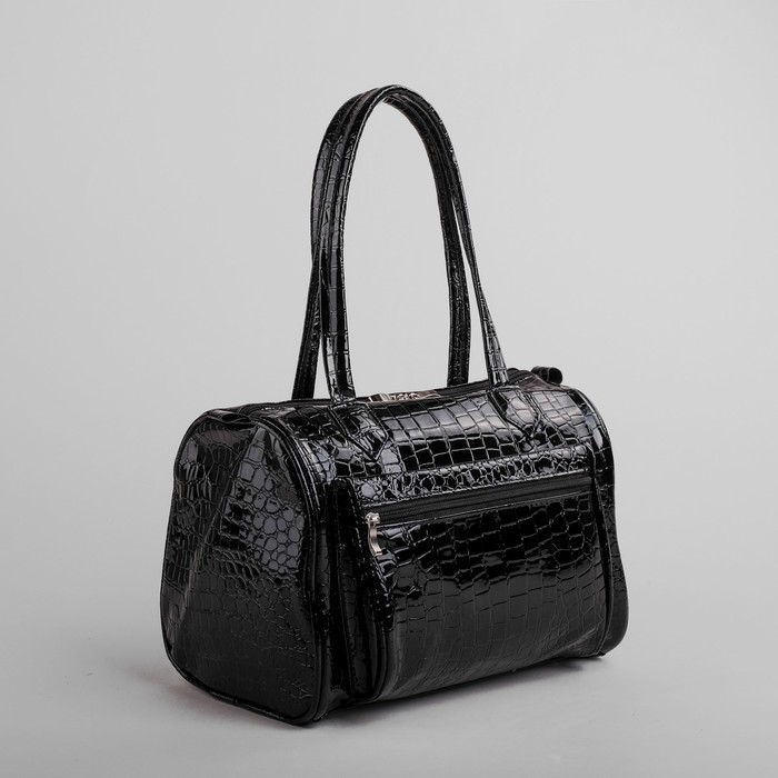 Сумка женская на молнии, 1 отдел, 1 наружный карман, чёрная