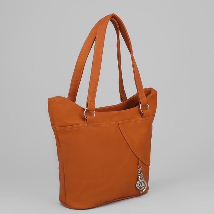 Сумка женская на молнии, 1 отдел, 1 наружный карман, коричневая