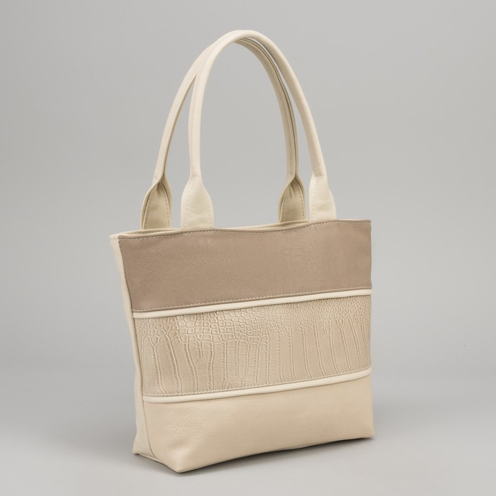 Сумка женская на молнии, 1 отдел, 1 наружный карман, белая