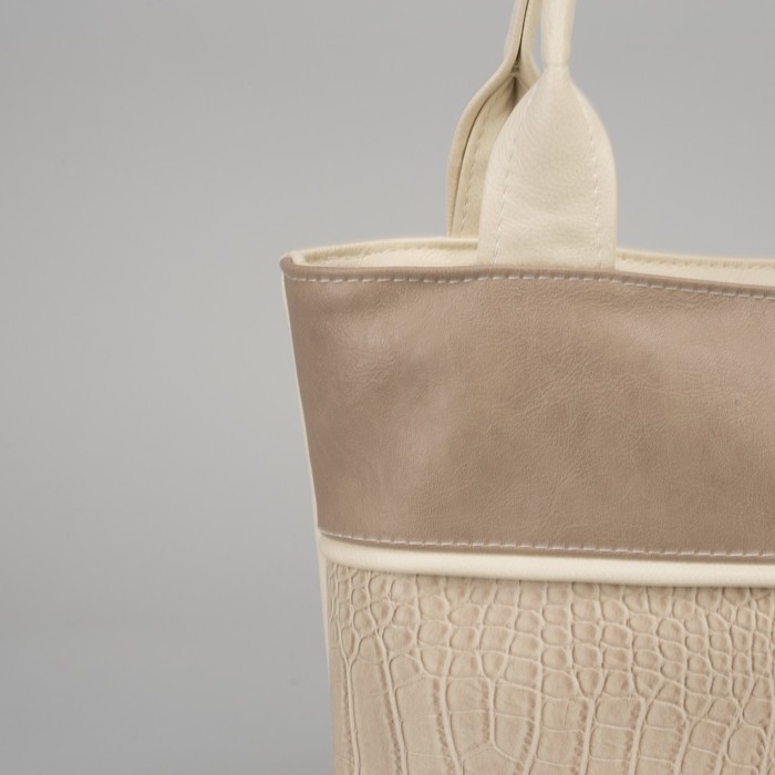 Сумка женская на молнии, 1 отдел, 1 наружный карман, белая